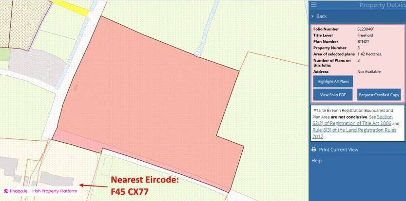 Agricultural Land for Sale in Monasteraden, Sligo