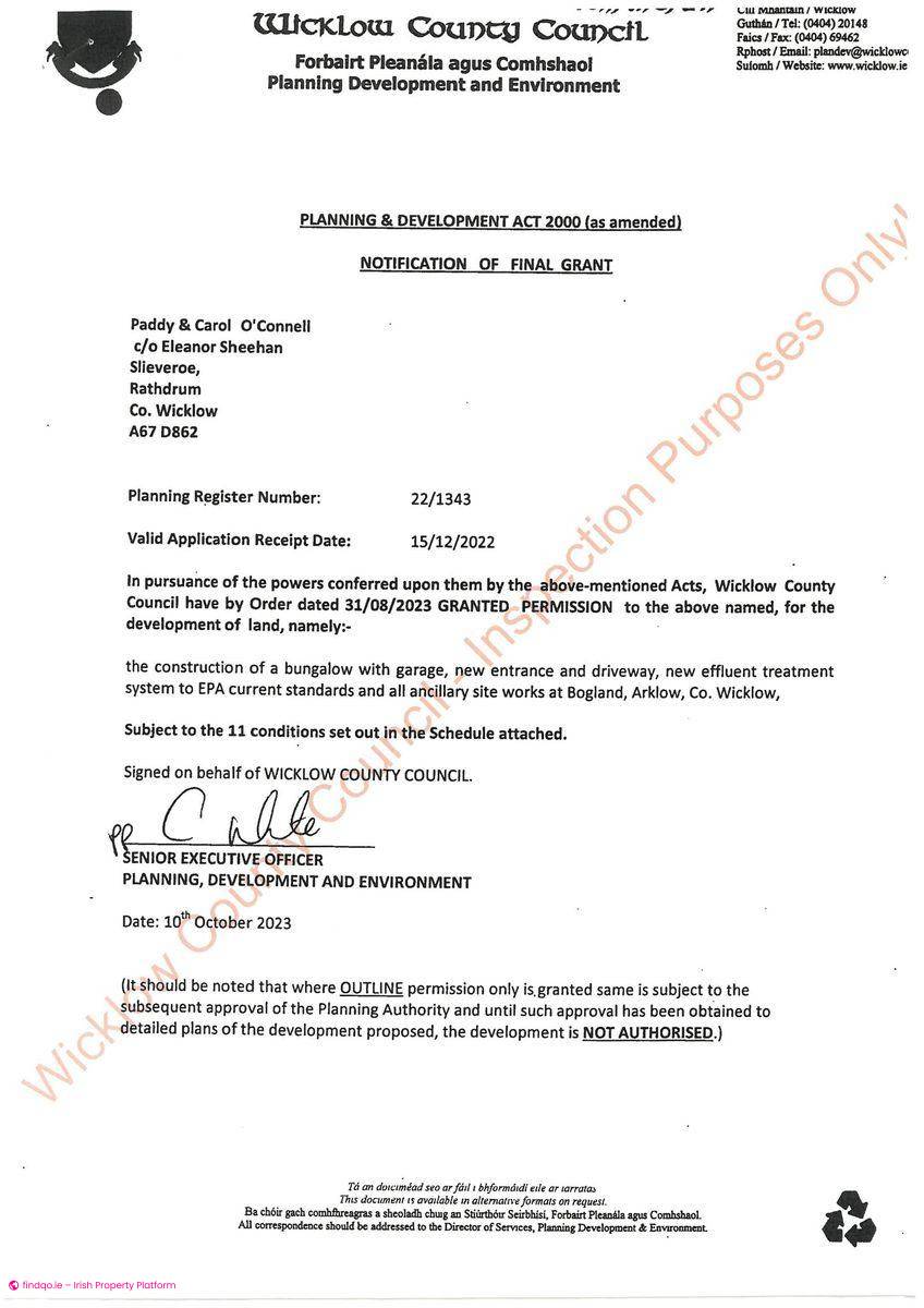 Site for Sale in Arklow, Wicklow