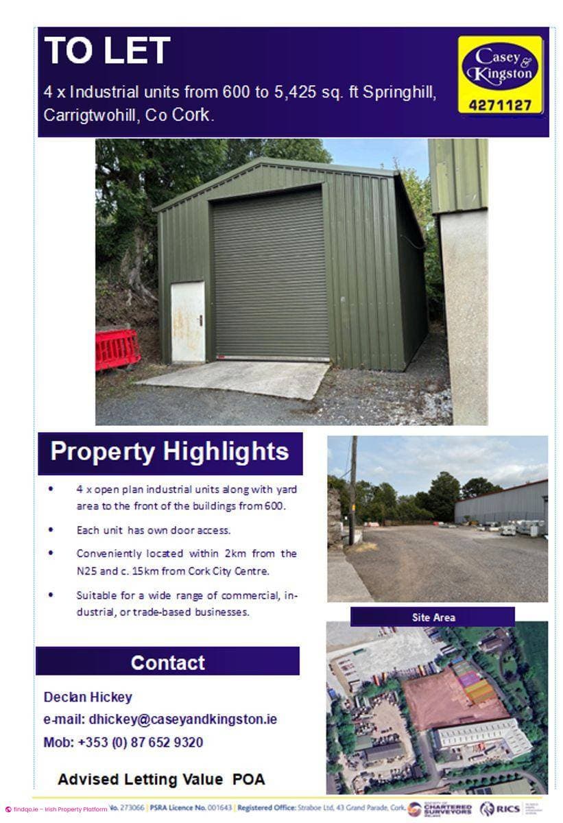 Industrial Unit for Rent in Carrigtwohill, Cork