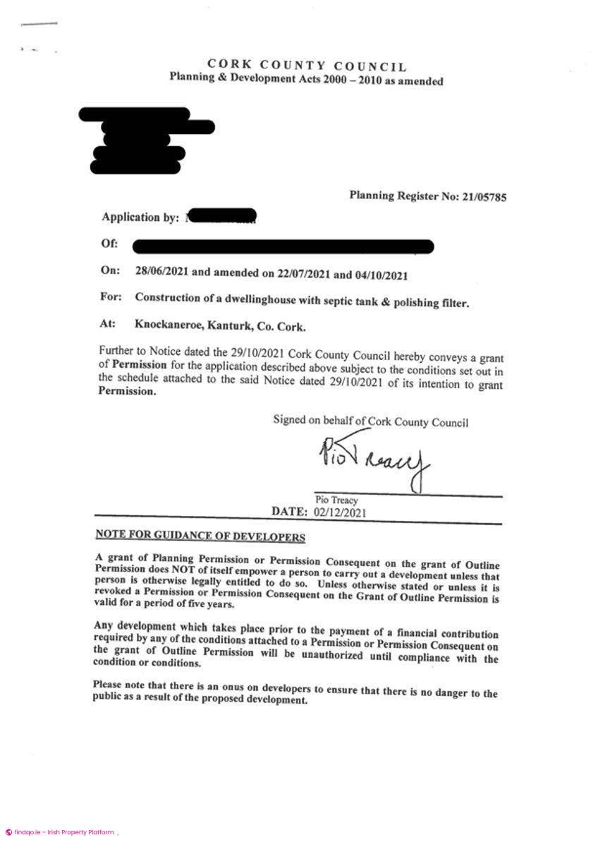 Site for Sale in Kanturk, Cork