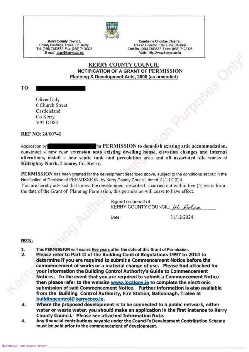 Detached house for Sale in Lixnaw, Kerry