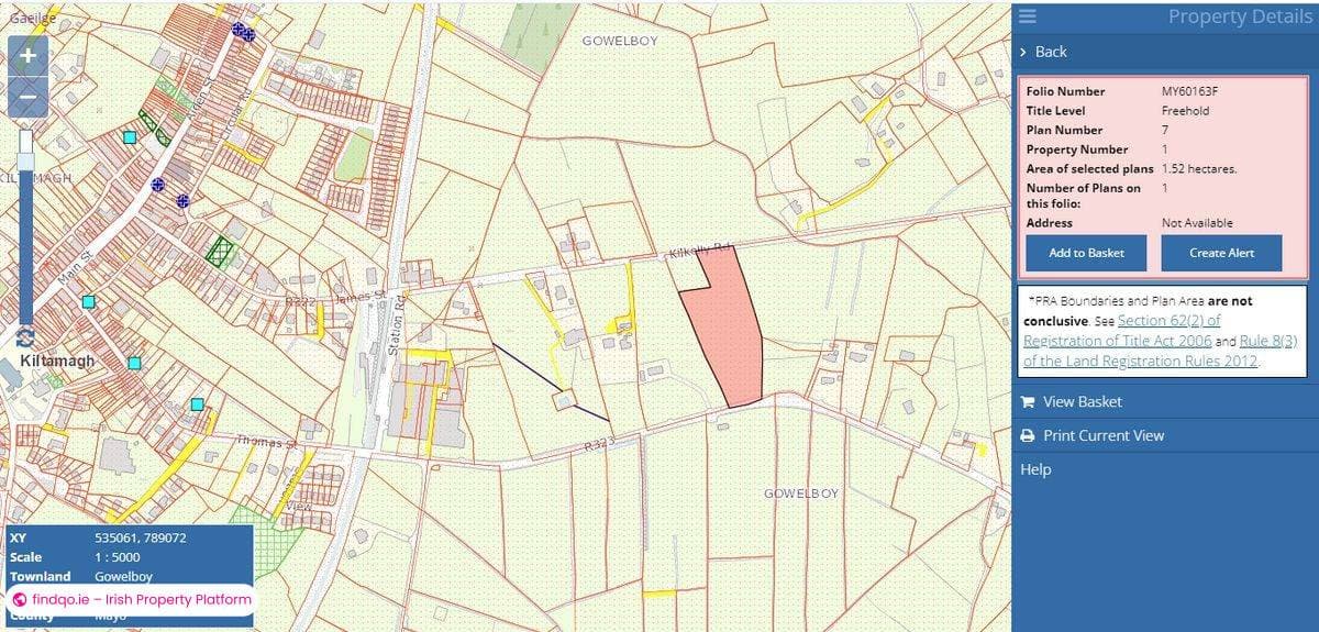 Agricultural Land for Sale in Kiltimagh, Mayo